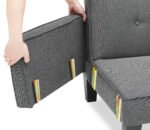 Sofa convertible into sofa bed includes two pillows (72"), Gray - Image 4