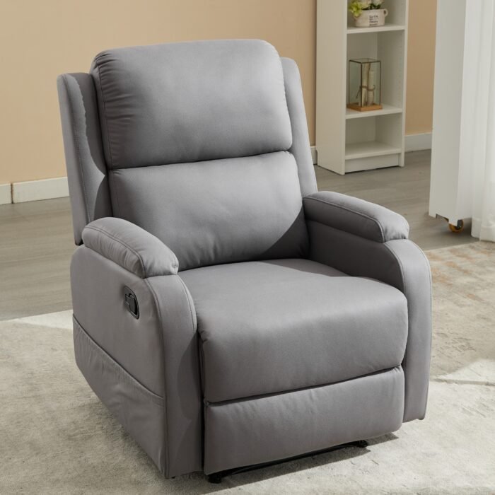 PU leather recliner massage chair with adjustable leg positions at the back - Image 3