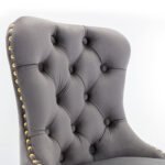 Thick gold rotating velvet bar stool with adjustable seat height and backrest (Set of 2) - Image 3