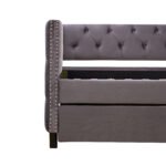 Sofa bed with wheels upgraded velvet upholstered sofa bed - Image 4