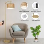 Gold Floor Lamps for Living Room with Remote Dimmable LED Bulb with 3 Colors - Image 8