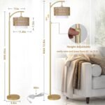 Gold Floor Lamps for Living Room with Remote Dimmable LED Bulb with 3 Colors - Image 7