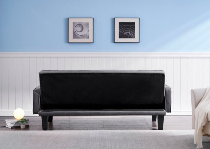 Sofa convertible into sofa bed includes two pillows (72"), Gray - Image 5