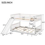 Full over Full Bunk Bed with Convertible Slide and Ladder, White - Image 11