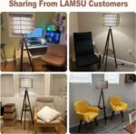 Boho  Wood Standing Tripod Floor Lamp with Shelves with ON/Off Foot Switch - Image 10