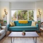 Boho Floor Lamp with Shelves 3-Lights Farmhouse with ON/OFF Foot Switch and Rattan Shades