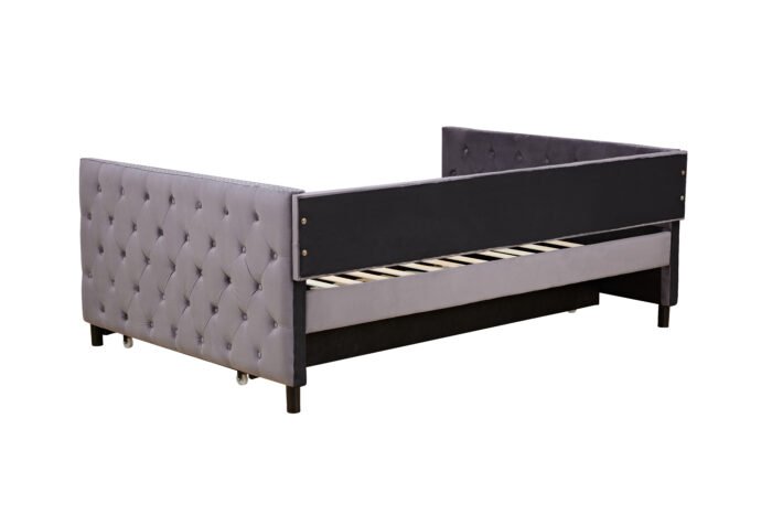 Sofa bed with wheels upgraded velvet upholstered sofa bed - Image 7