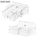 U_STYLE Convertible Soft Cushion Sofa Pull Bed for Two People - Image 7
