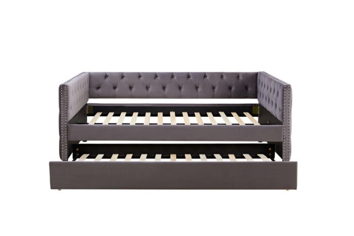 Sofa bed with wheels upgraded velvet upholstered sofa bed - Image 6