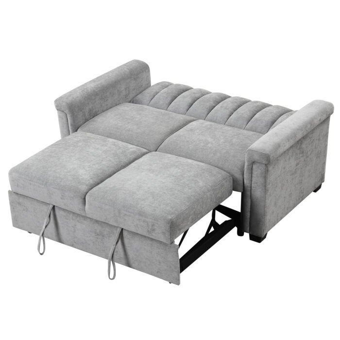 U_STYLE Convertible Soft Cushion Sofa Pull Bed for Two People - Image 13