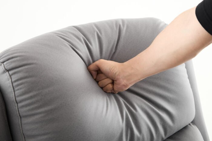 PU leather recliner massage chair with adjustable leg positions at the back - Image 10