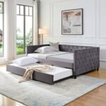 Sofa bed with wheels upgraded velvet upholstered sofa bed