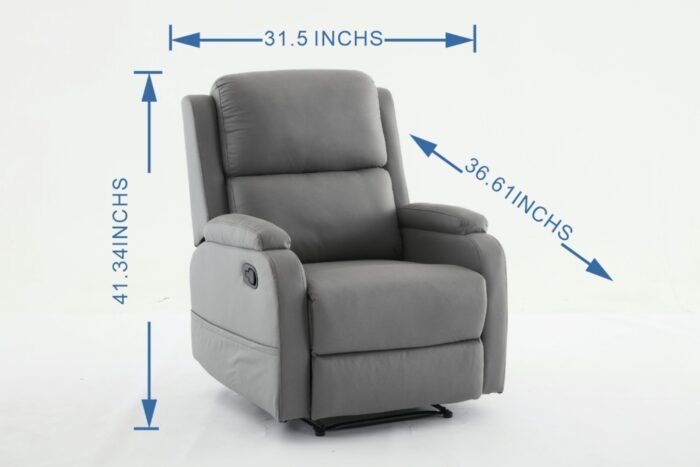 PU leather recliner massage chair with adjustable leg positions at the back - Image 9