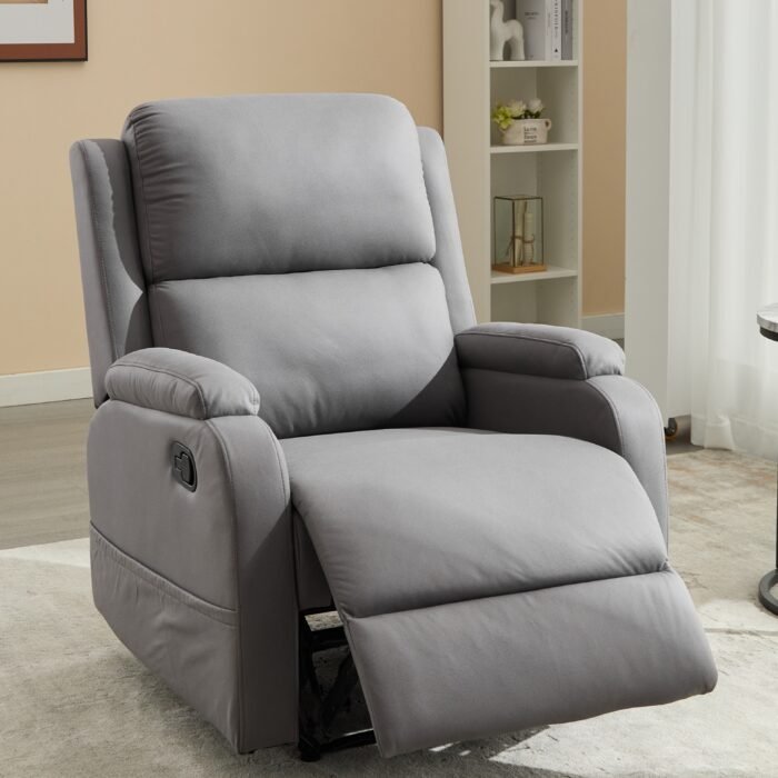 PU leather recliner massage chair with adjustable leg positions at the back - Image 5