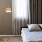 Gold Floor Lamps for Living Room with Remote Dimmable LED Bulb with 3 Colors