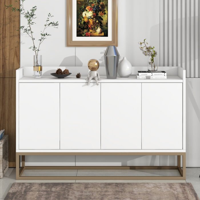 TREXM Modern Sideboard Elegant Buffet with Large Storage Space, White - Image 3
