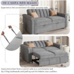 U_STYLE Convertible Soft Cushion Sofa Pull Bed for Two People - Image 9