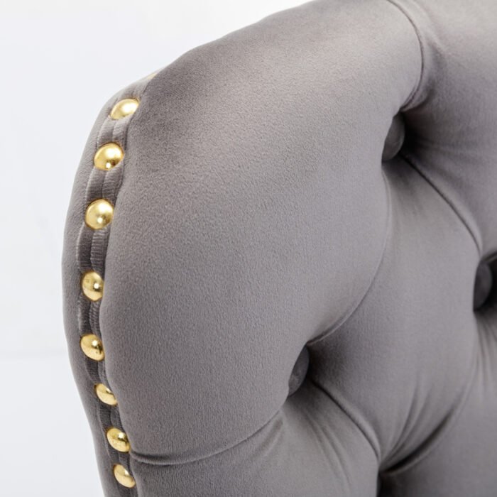 Thick gold rotating velvet bar stool with adjustable seat height and backrest (Set of 2) - Image 18