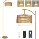 Gold Floor Lamps for Living Room with Remote Dimmable LED Bulb with 3 Colors - Image 2