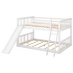 Full over Full Bunk Bed with Convertible Slide and Ladder, White - Image 8