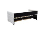 Sofa bed with drawers  modern velvet upholstered sofa bed, Beige - Image 8
