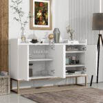 TREXM Modern Sideboard Elegant Buffet with Large Storage Space, White - Image 5