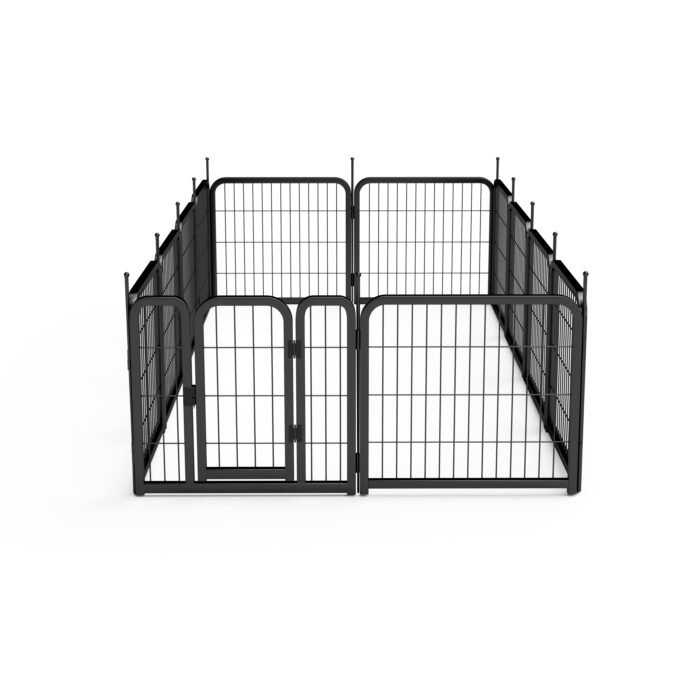 Outdoor 12 piece dog fence for small dog pets. Black - Image 13