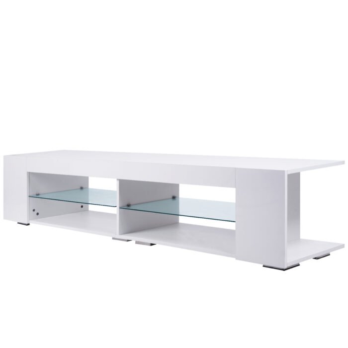 TV Stand Modern Entertainment Center with Storage High Gloss Gaming LED - Image 10