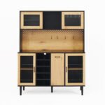 Coffee Bar with storage door and power outlet with wine rack - Image 8