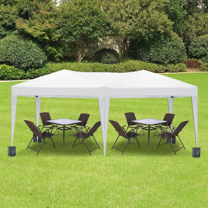 10×20 portable Folding Canopy with 6 detachable side walls with UPF 50+, White - Image 2