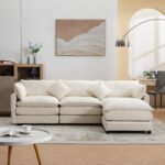 Modular Sectional L-Shaped 3-Seater Sofa with Ottoman  for Living Room