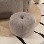 Soft Bean Bag Chair with High Resilient Foam with Footstool, Light Gray - Image 10