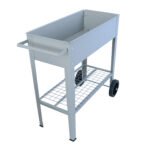 Mobile metal elevated garden bed cart with legs and wheels, Gray - Image 10