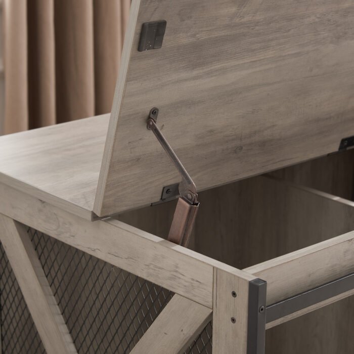 Dog Cage Crate Furniture with Sliding Barn Door Kennel with Flip-top Plate - Image 13