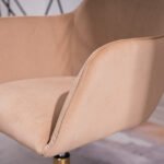 Modern Velvet Fabric Material Adjustable Height 360 revolving Office Chair, Light Brown - Image 13