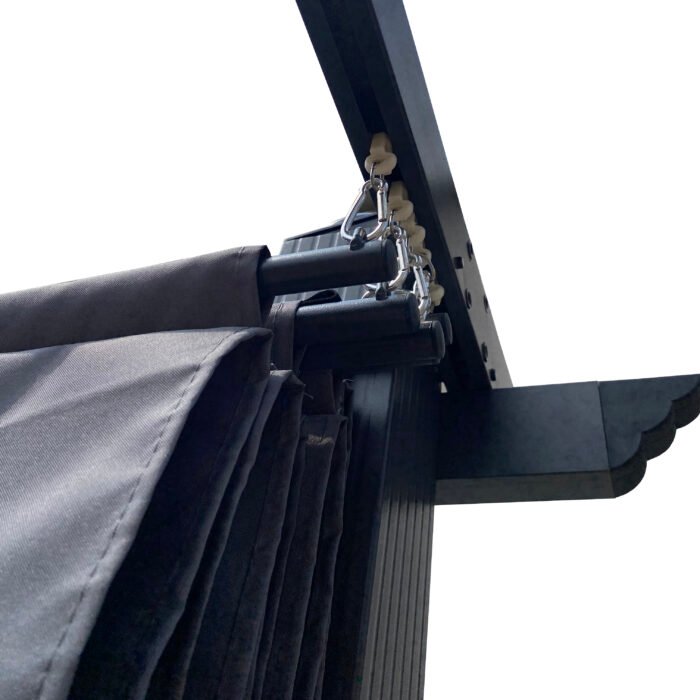 10x10 Ft Outdoor Patio Retractable Pergola With Canopy, Gray - Image 12