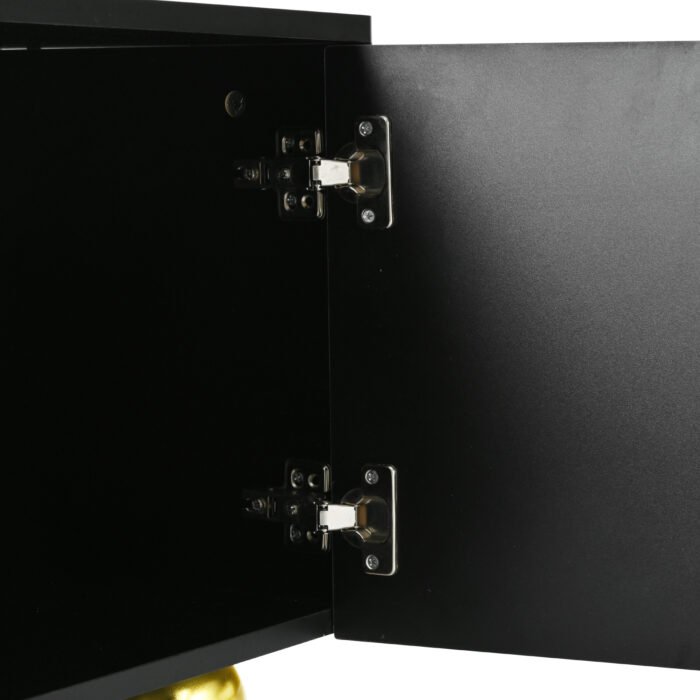 U-Can modern TV stand with a storage cabinet top marble pattern and circular stand (up to 75") - Image 11