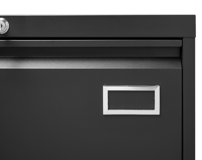 Filing Cabinet with 3 Drawer and Locking, Black - Image 3