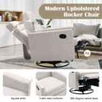 Modern Upholstered Rocker Nursery Chair Plush Glider Swivel Recliner - Image 13