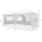 10×20 portable Folding Canopy with 6 detachable side walls with UPF 50+, White - Image 4