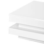 ON-TREND High Gloss Minimalist Design with LED Lights 2-Tier Square Coffee Table White - Image 12