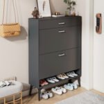 Shoe Cabinet with storage shelves, Gray
