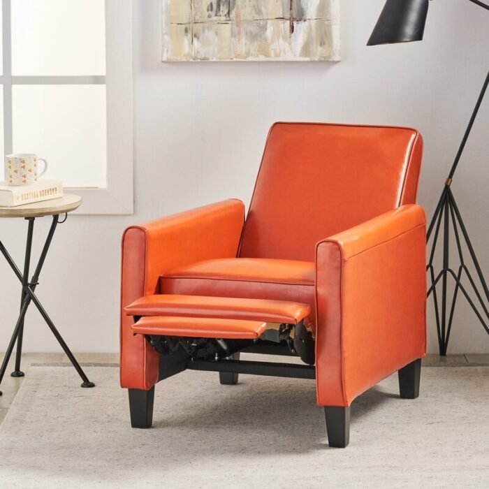 Recliner Push Back Chair for Elegant Home Décor Orange - Image 3