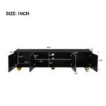 U-Can modern TV stand with a storage cabinet top marble pattern and circular stand (up to 75") - Image 13