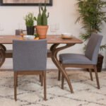 Gray wooden legs Dining Chair (Set of 2) - Image 2
