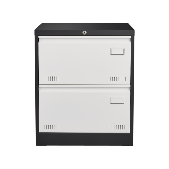 2 Drawer Metal Lateral File Cabinet with Lock Office Vertical Files - Image 3