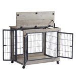 Furniture Dog Cage with Double Doors Grey - Image 5