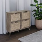 4 Door Freestanding Modern Shoe Rack for Entryway