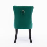 Tufted Solid Wood Contemporary Velvet Upholstered Dining Chairs (2-Pcs Set) Green - Image 10