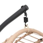 Outdoor Indoor Swing Egg Chair Natural color wicker with beige cushion - Image 7